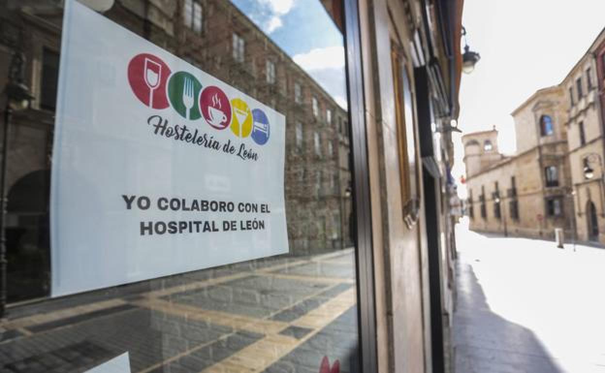 Un local perteneciente a la Asociación de Hostelería de León, durante la pandemia. 