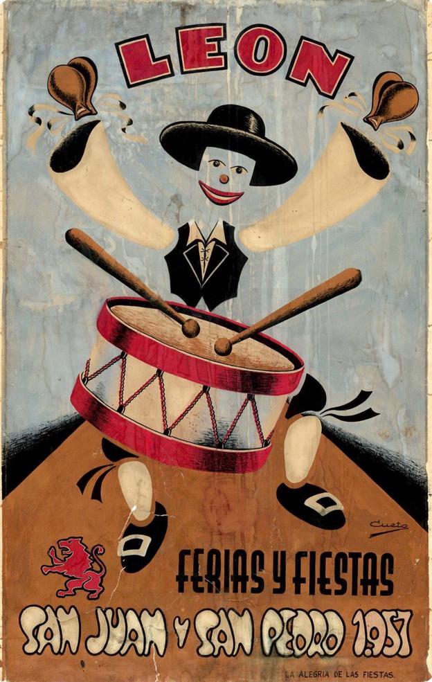 Imagen del cartel de las fiestas de San Juan y San Pedro en 1957.