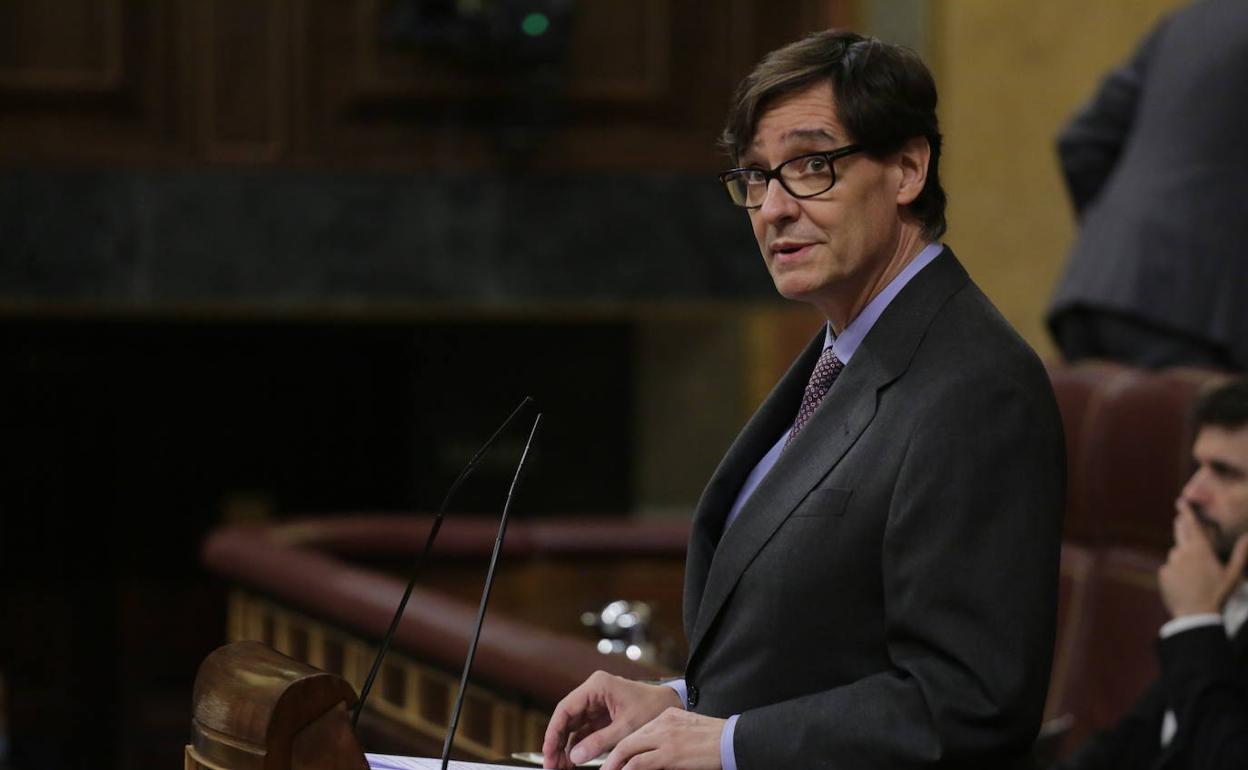 El ministro de Sanidad, Salvador Illa, en el Congreso. 