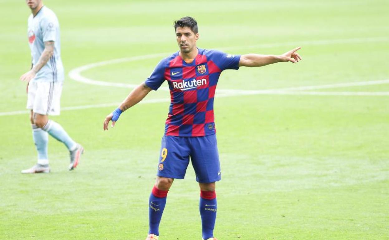 Luis Suárez, durante el partido en Balaídos.