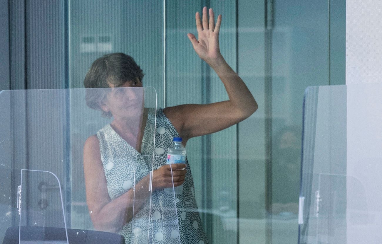 La histórica dirigente etarra Soledad Iparraguire, Anboto, durante el juicio en su contra celebrado este miércoles en la Audiencia Nacional en Madrid. Anboto, tras cumplir sus condenas en Francia, es juzgada por el asesinato del comandante Luciano Cortizo en diciembre de 1995 en León. 