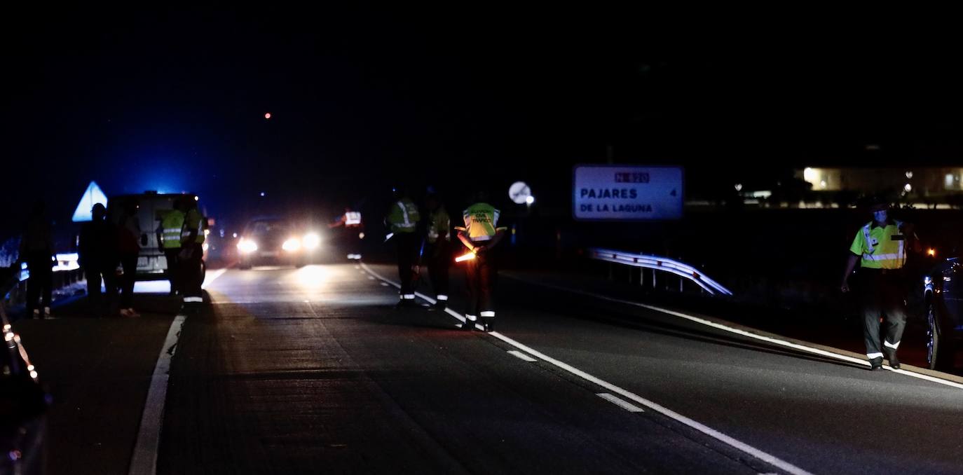 Tres mujeres fallecen en un atropello en la N-620 en el término municipal de Pedrosillo el Ralo. En las imágenes, el lugar del accidente.