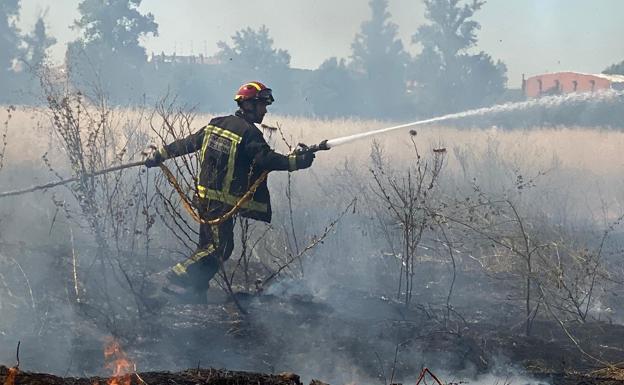 Incendio en la zona del barrio de La Vega.