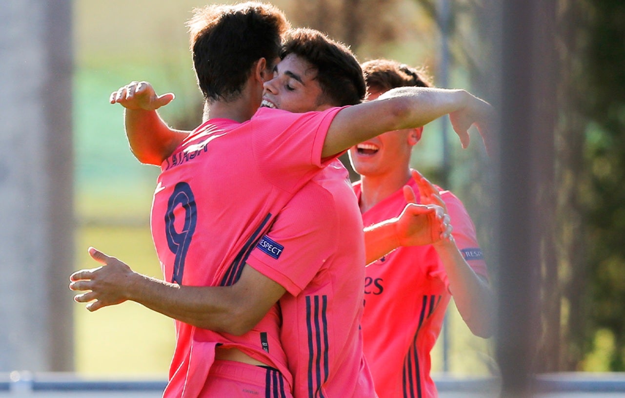 Celebración de uno de los goles anotados por el Real Madrid. 