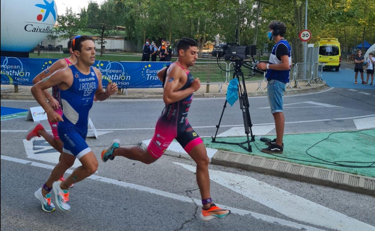 Un instante de Kevin durante la carrera.