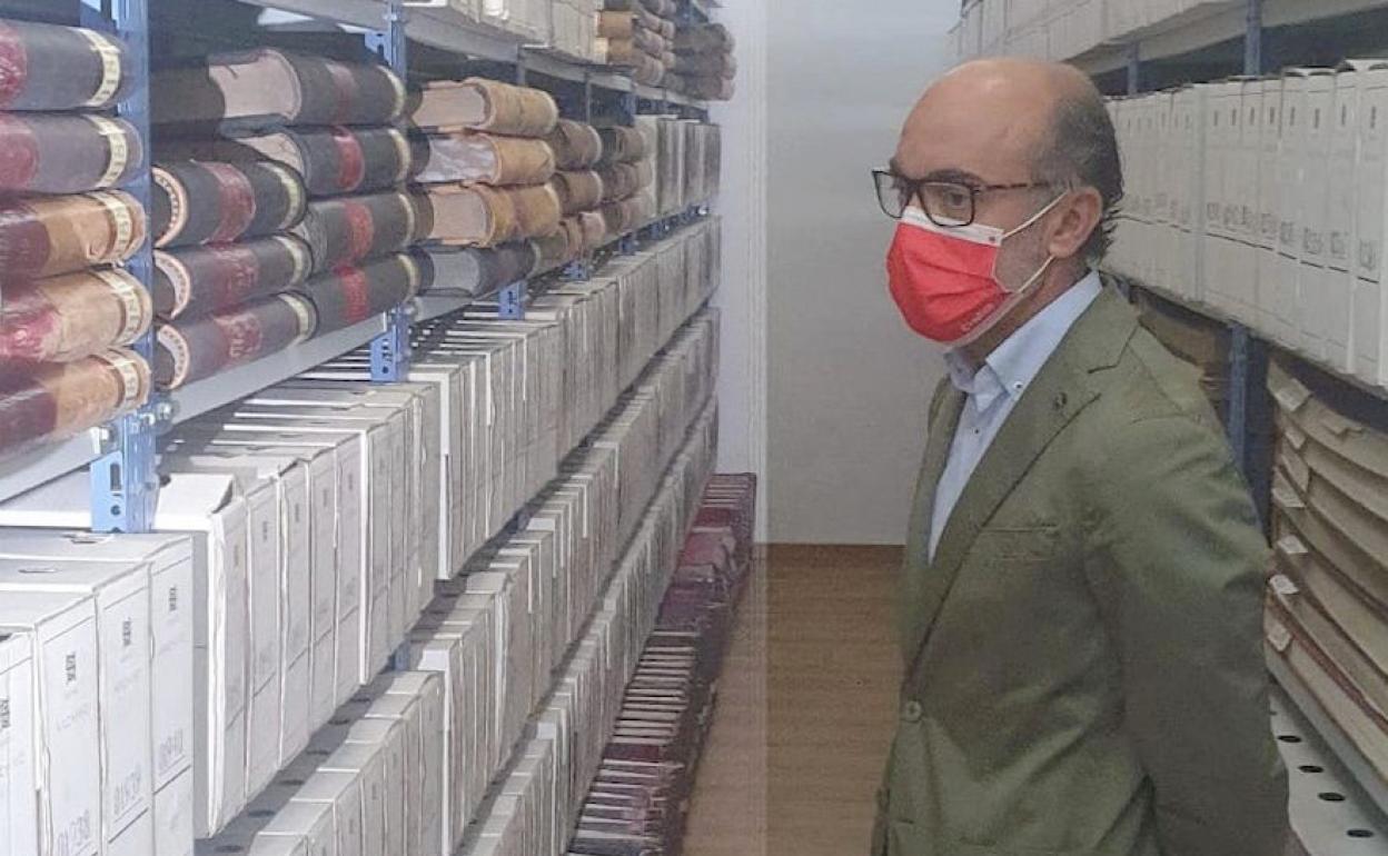 Un instante de la visita realizada este miércoles en Sabero.