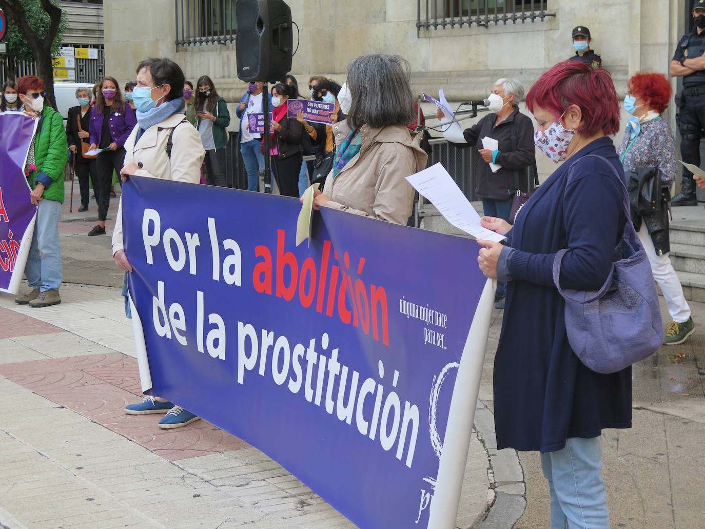 Una de las manifestantes en León. 