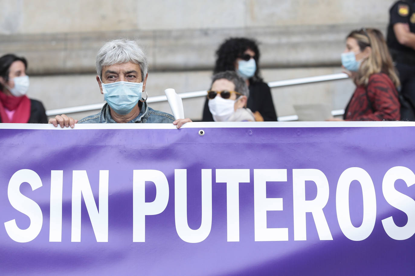 Una de las manifestantes en León. 