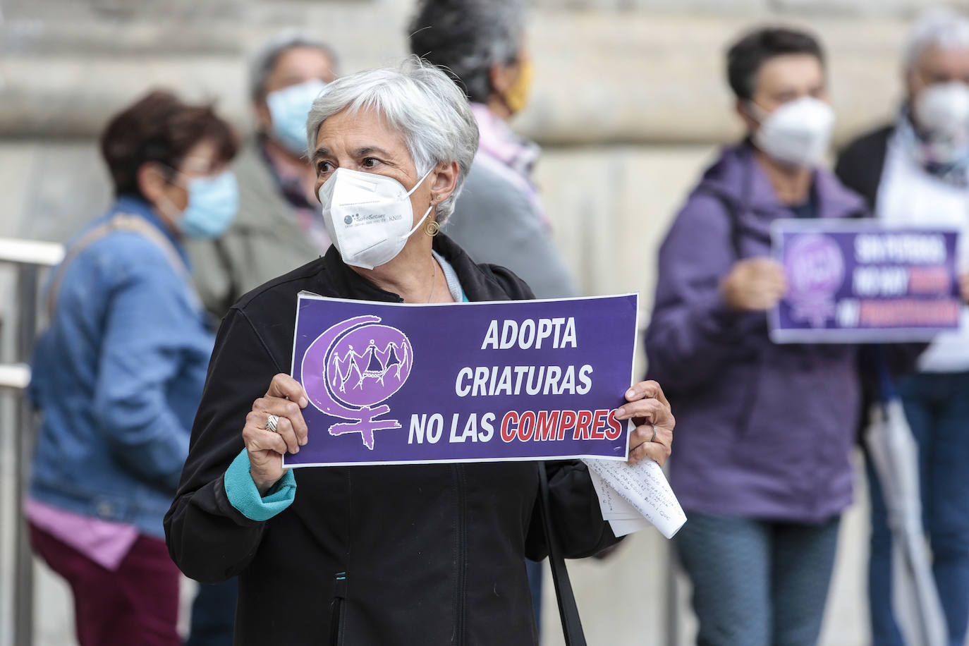 Una de las manifestantes en León. 