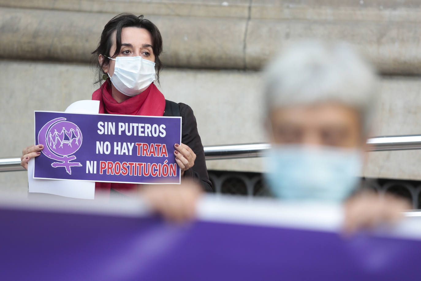 Una de las manifestantes en León. 