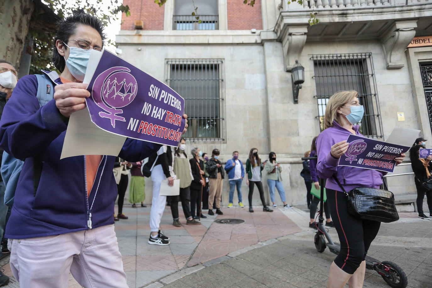 Una de las manifestantes en León. 