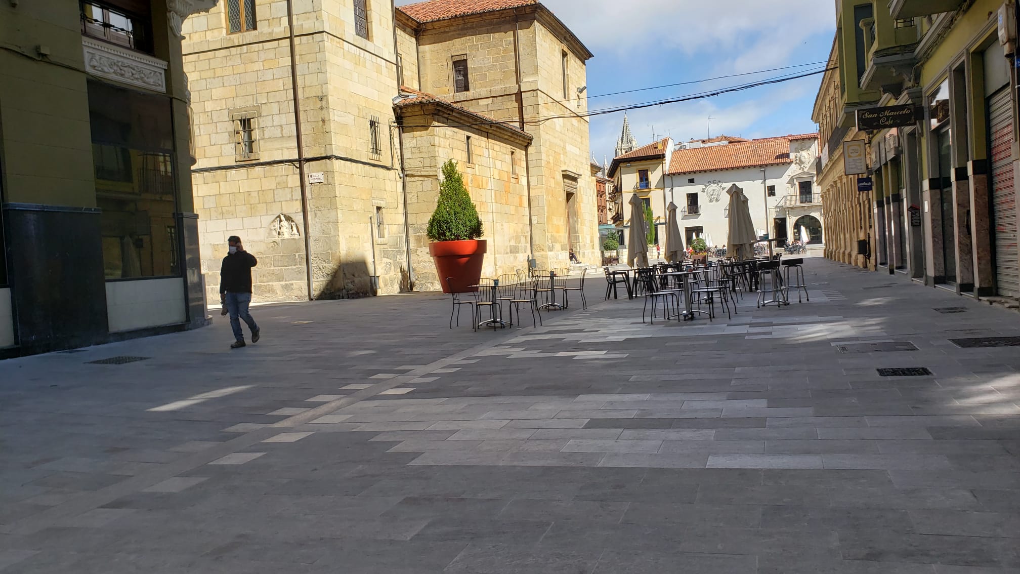 La maceta, recién instalada. 