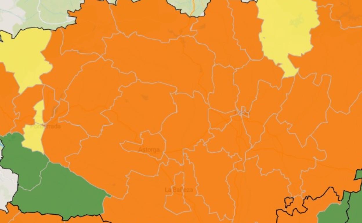 Mapa de incidencia en la provincia. 