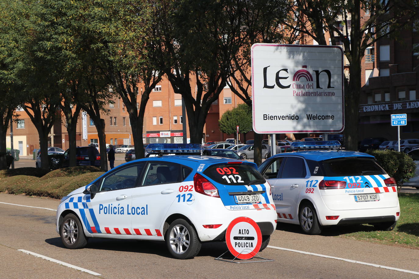 Fotos: Controles de acceso a León