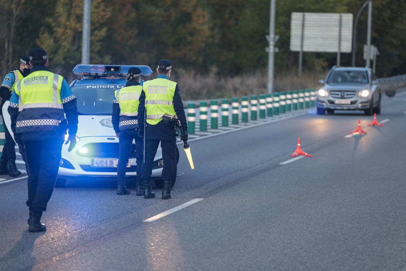 Fotos: Controles de acceso a León