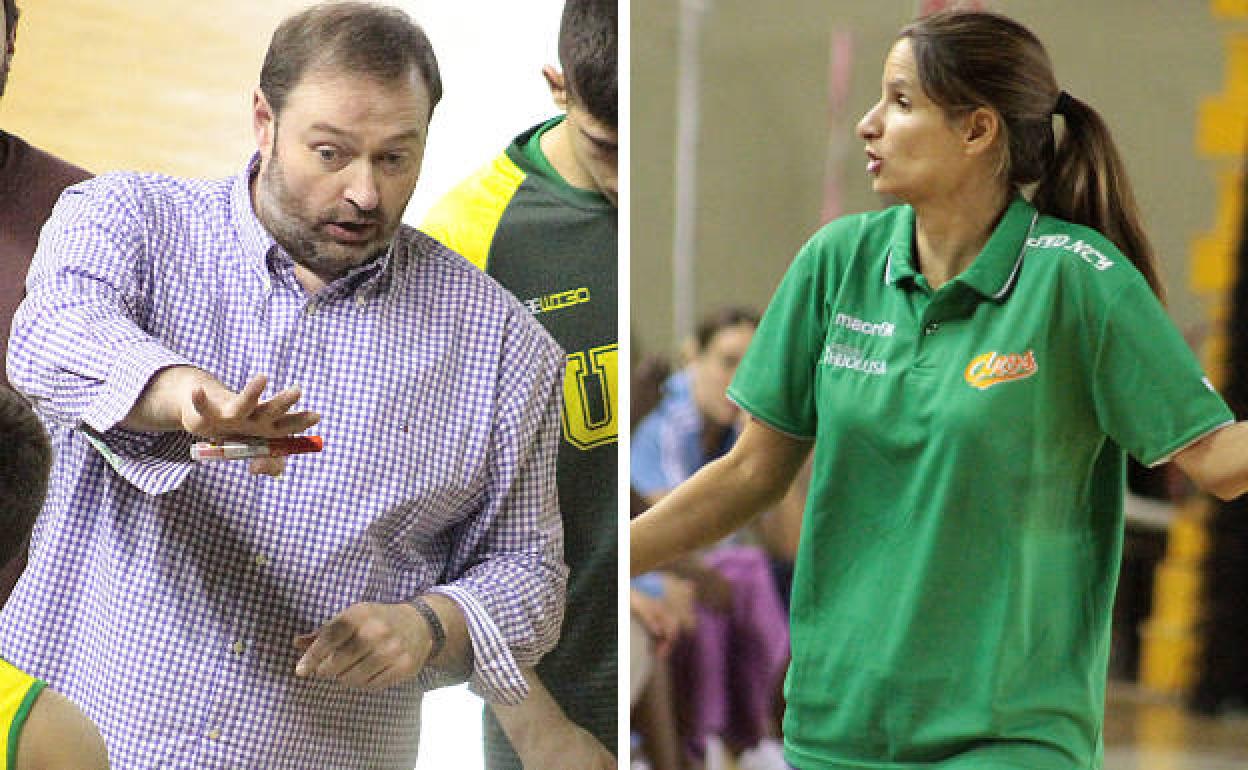 Rafa Gil y Bea Pacheco, entrenadores del ULE RBH Global Basket León y CB Reino de León.