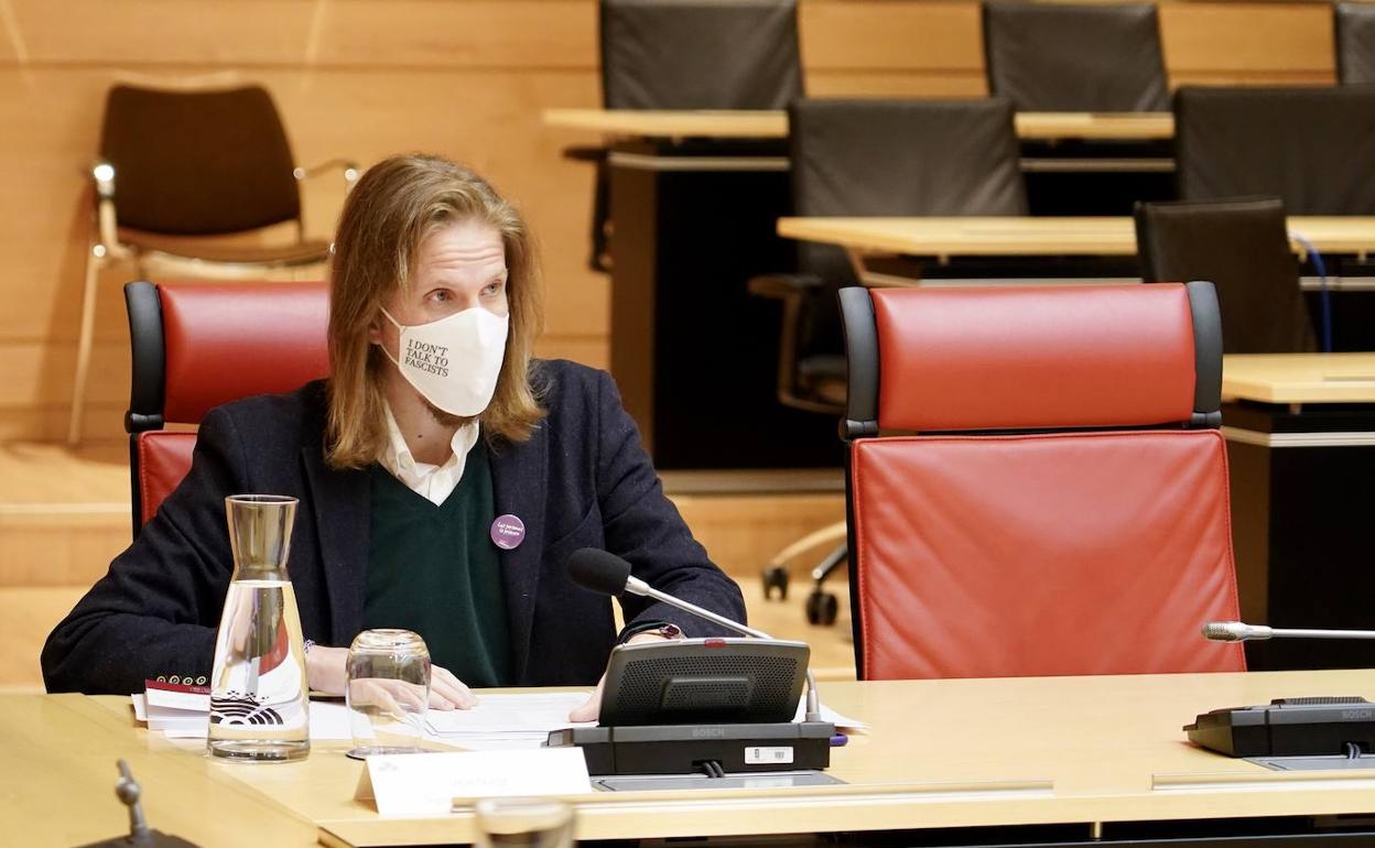 Pablo Fernández, durante la Junta de Portavoces de este jueves.