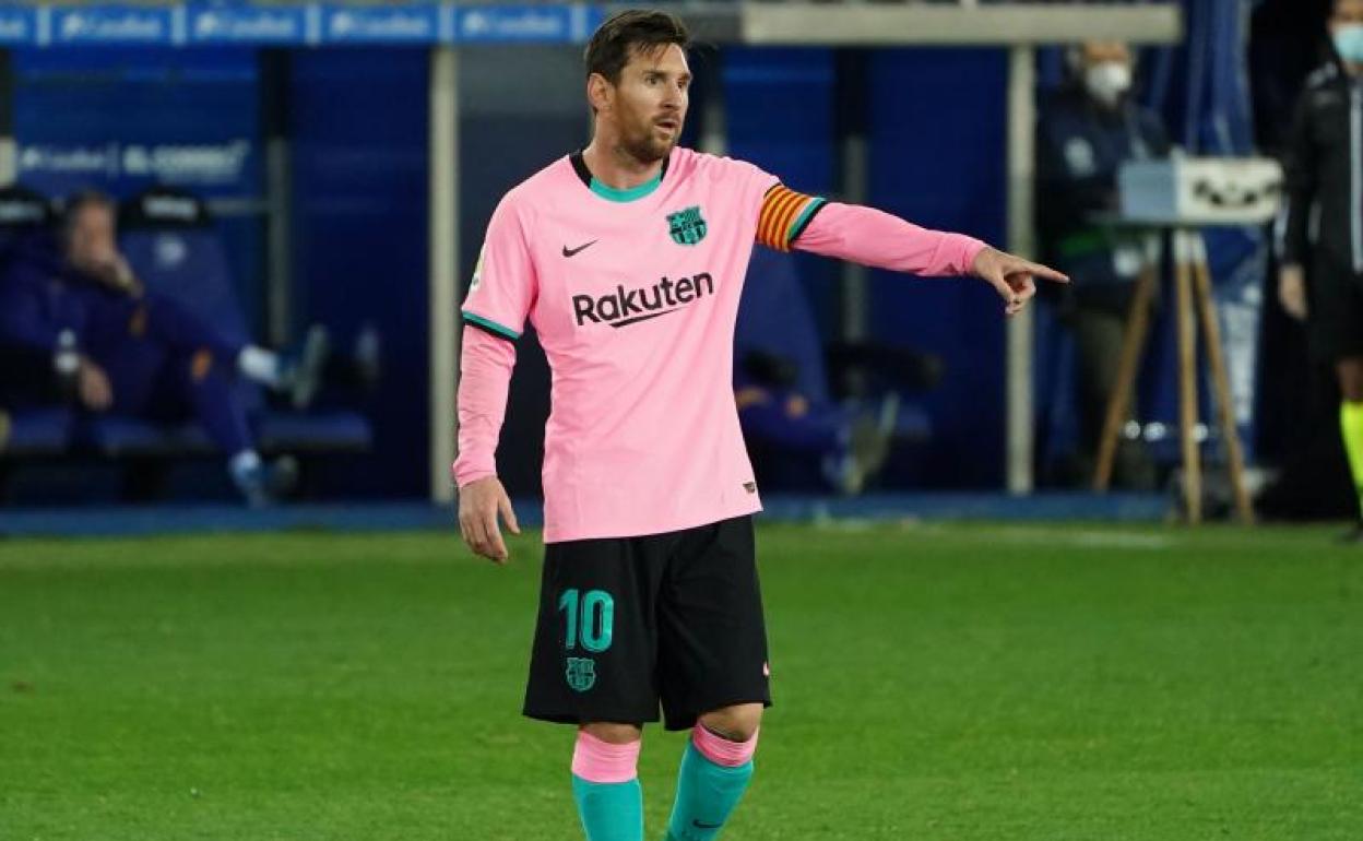 Lionel Messi, durante el partido ante el Alavés.