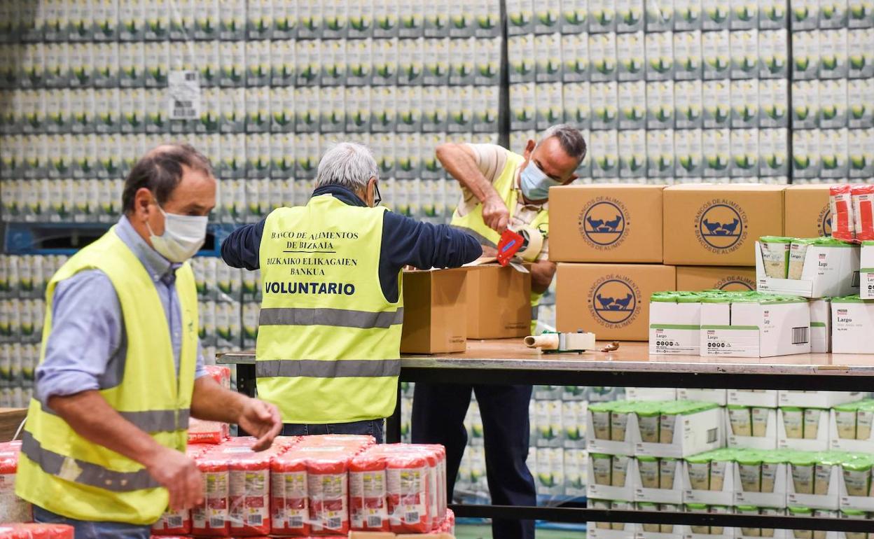 Voluntarios del Banco de Alimentos de Vizcaya. 