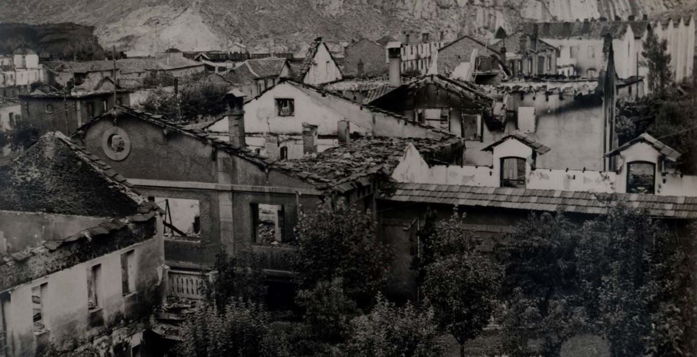 La Biblioteca Nacional publica las imágenes de los efectos causados por los incendios y bombardeos en la zona norte de León, Pola de Gordón, Santa Lucía y La Vid, durante la Guerra Civil 