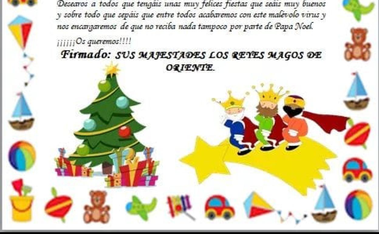 Carta enviada por el Ayuntamiento de Santa María del Páramo a los Reyes Magos.