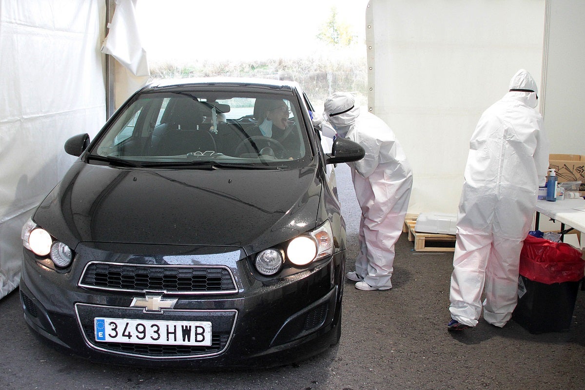 Pruebas PCR en el Palaciod e Exposiciones de León.