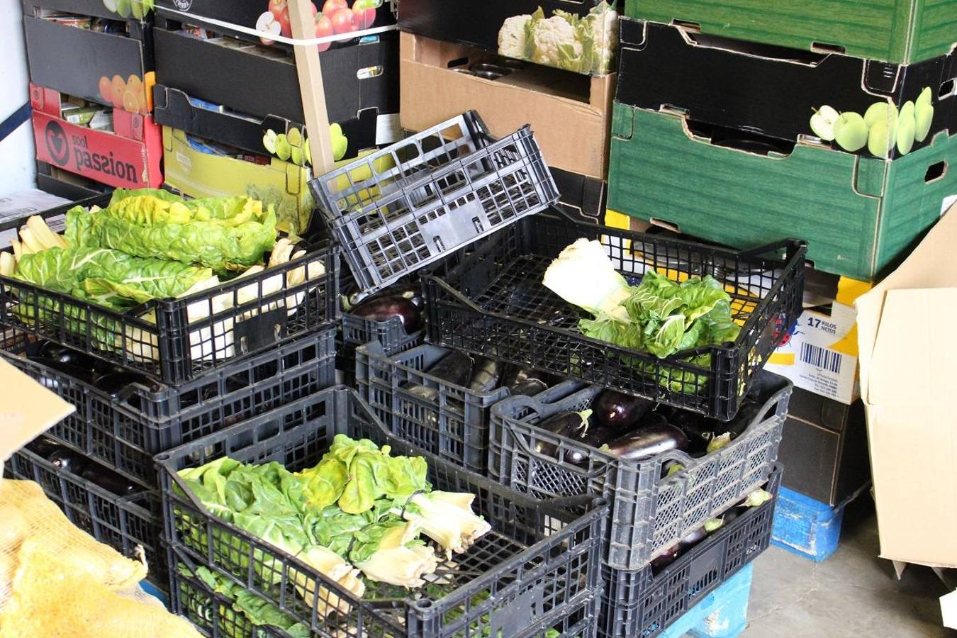 Productos en el almacén del Banco de Alimentos de León.