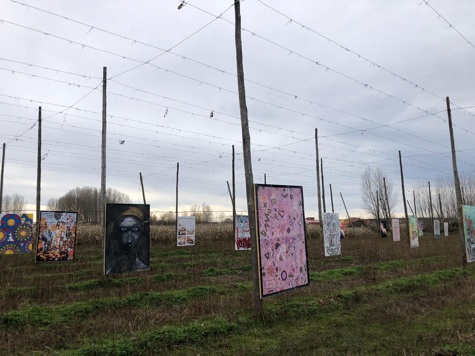 Esta exposición «Alambradas del Arte» tiene lugar hasta el día 9 de diciembre en una finca de lúpulo de Carrizo de la Ribera