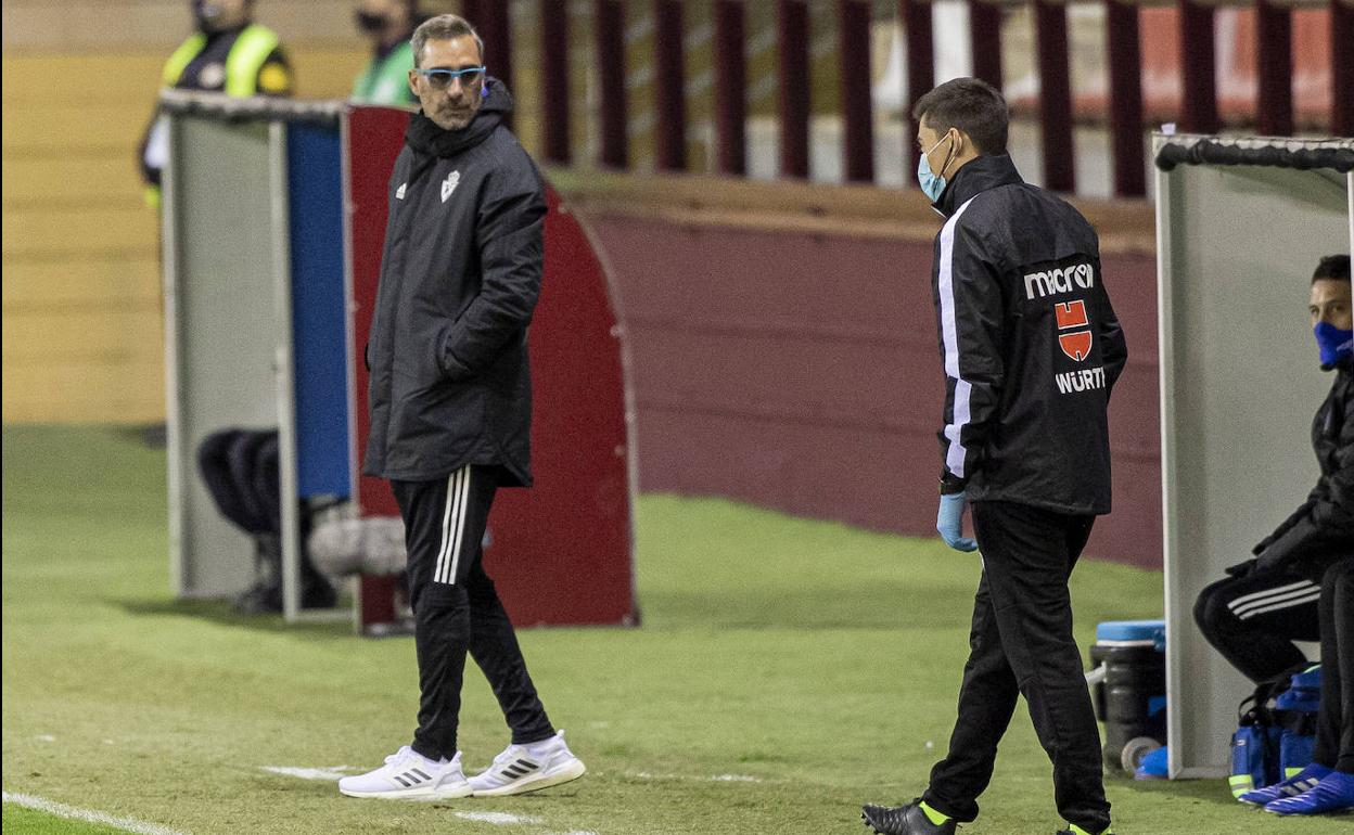 Bolo, durante el partido ante el Logroñés.