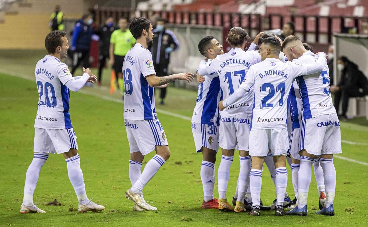 La deportiva celebra un gol este miércoles. 