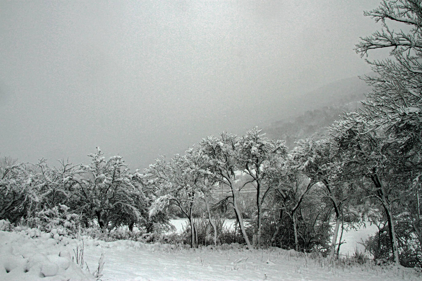 Las zonas altas de la provincia se mantienen cubiertas de blanco tras un nuevo frente frío este martes.