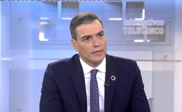 Pedro Sánchez durante la entrevista en Telecinco.