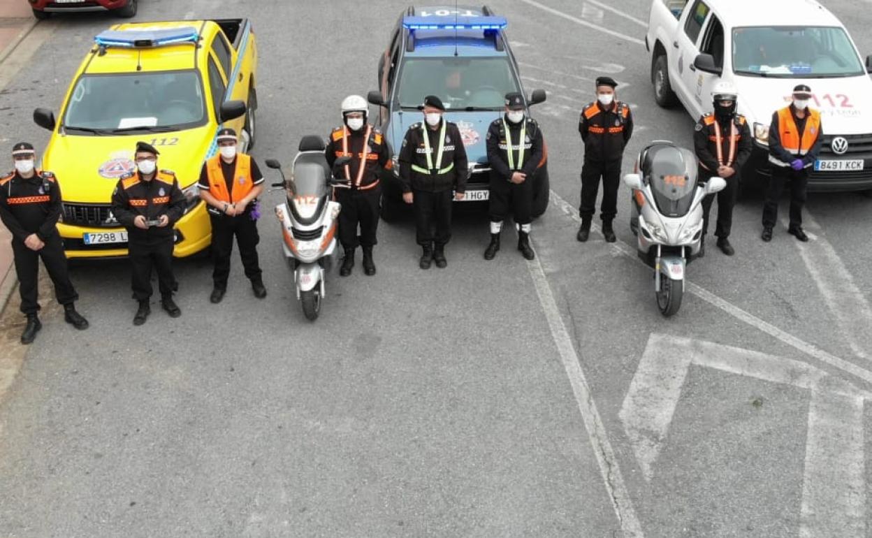 Imagen de los voluntarios de la agrupación de Protección Civil de Carracedelo y Molinaseca.