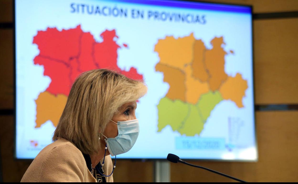 Verónica Casado, durante la rueda de prensa. 