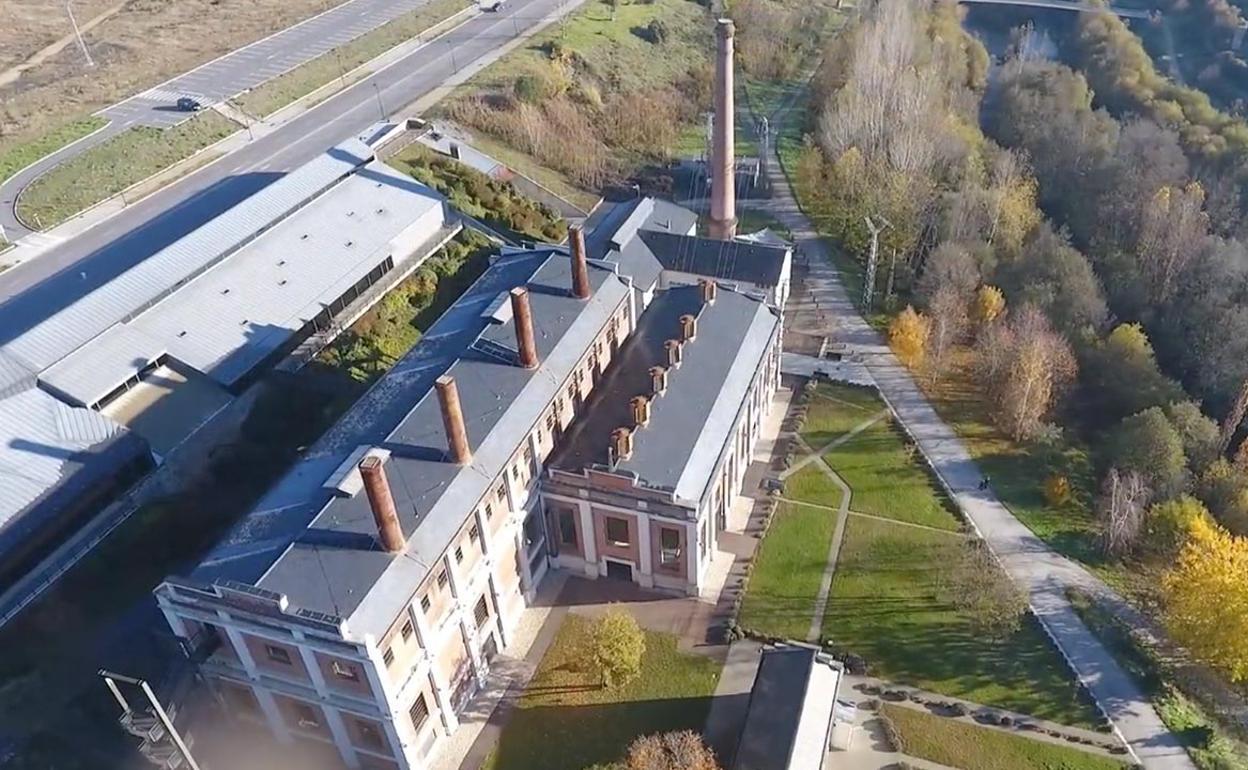 Imagen aérea de la Fábrica de la Luz, de Ciuden, en Ponferrada.