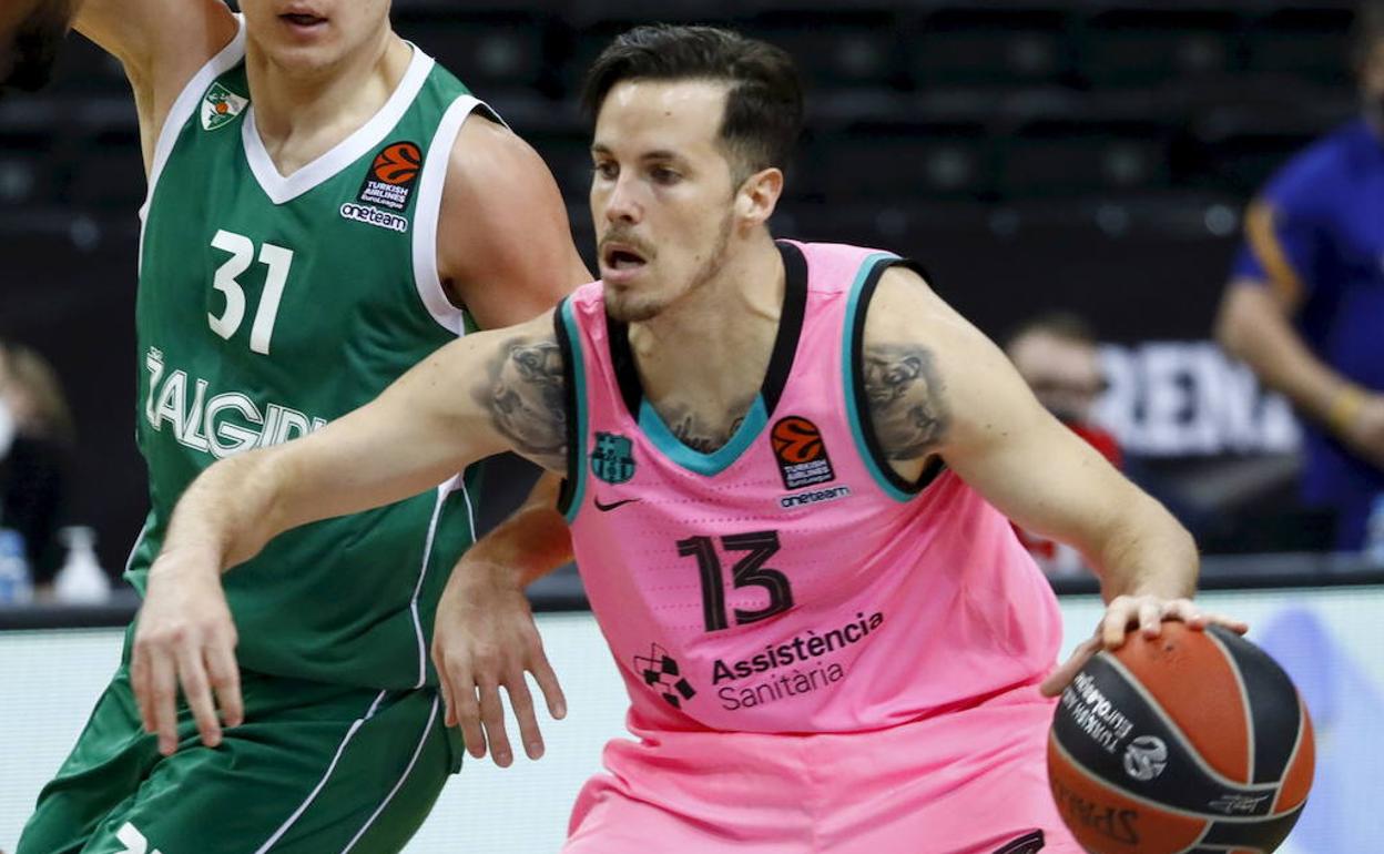 Thomas Heurtel, en un partido con el Barça.