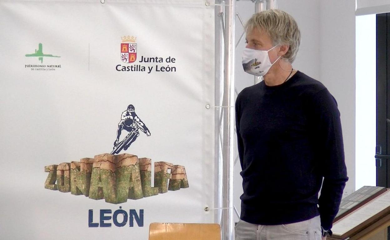 Jesús Calleja en la presentación de Zona Alfa León. 