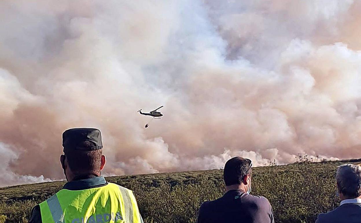 Incendio forestal en Gallegos del Río, en Zamora.