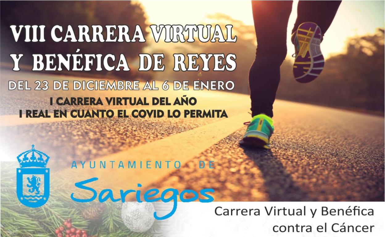 Cartel de la carrera virtual de Sariegos.