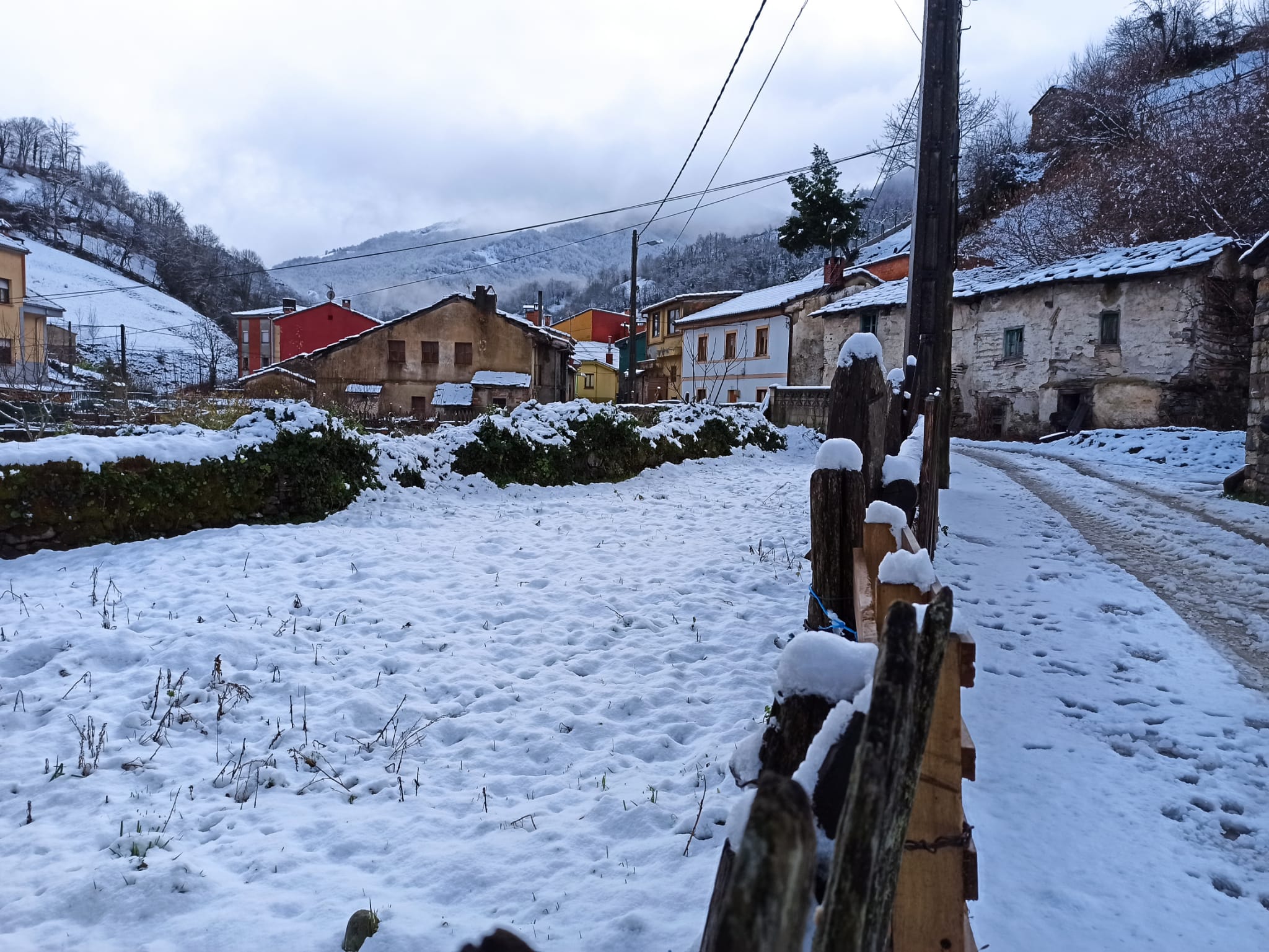 La nieve obliga a utilizar cadenas en dos puntos de la red principal de León y corta cuatro de la red de secundaria en León y Burgos. 