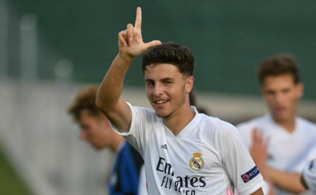 Morante celebra su gol ante el Inter en la UEFA Youth League.