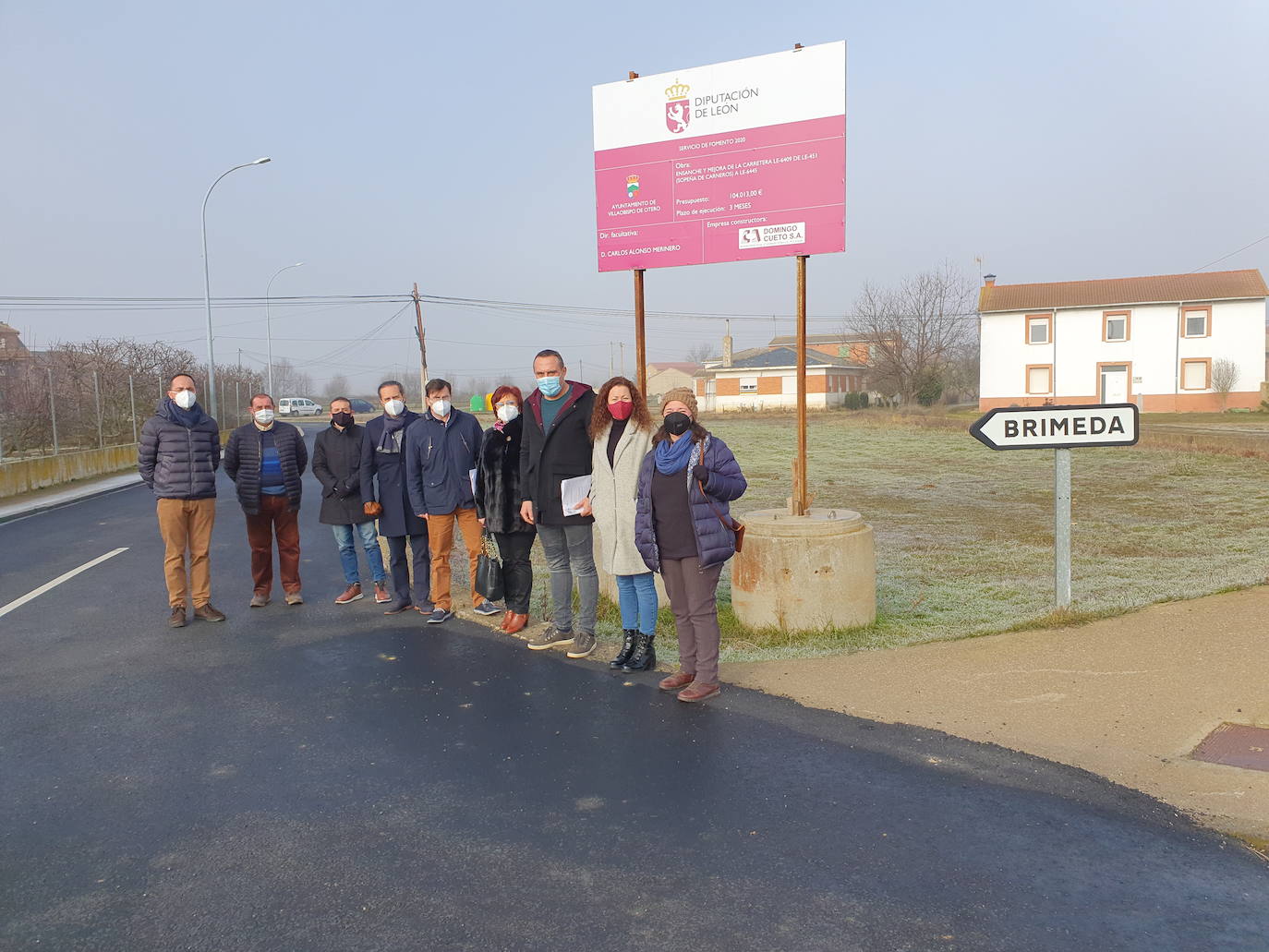 Visita a las obras de la carretera de Sopeña. 