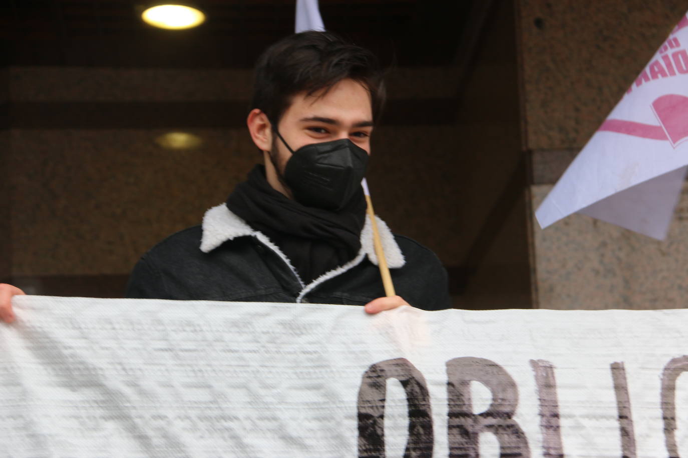 Alumnos del Frente de Estudiantes en la protesta. 