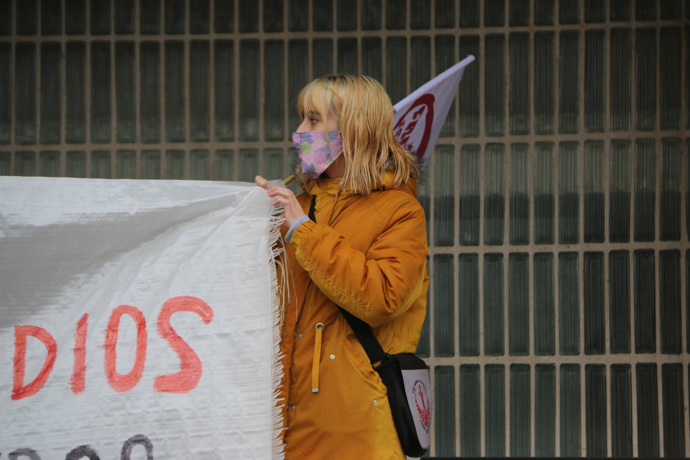 Alumnos del Frente de Estudiantes en la protesta. 