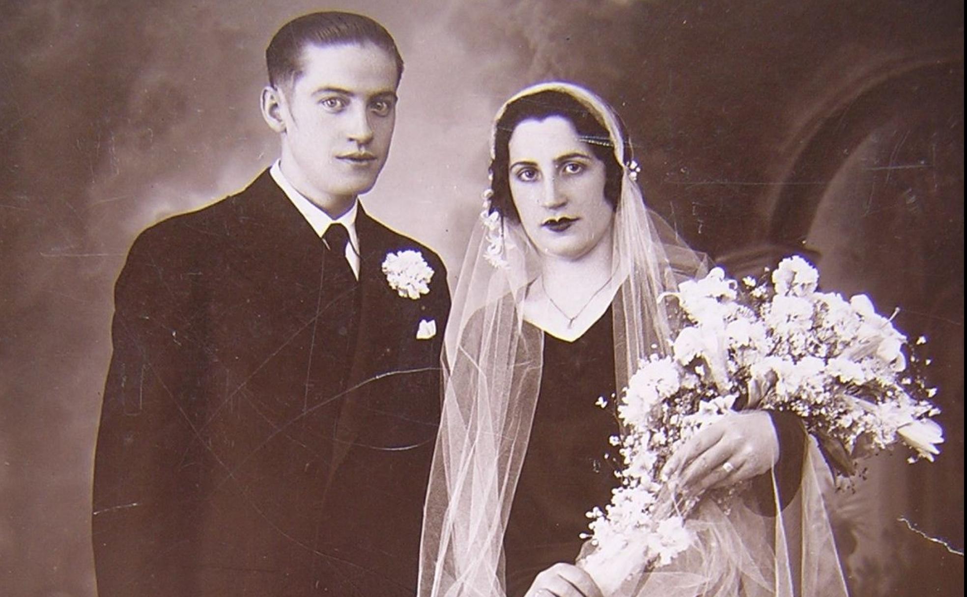 Eugenio Insúa el día en el que contrajo matrimonio con su mujer Irene Serrano.