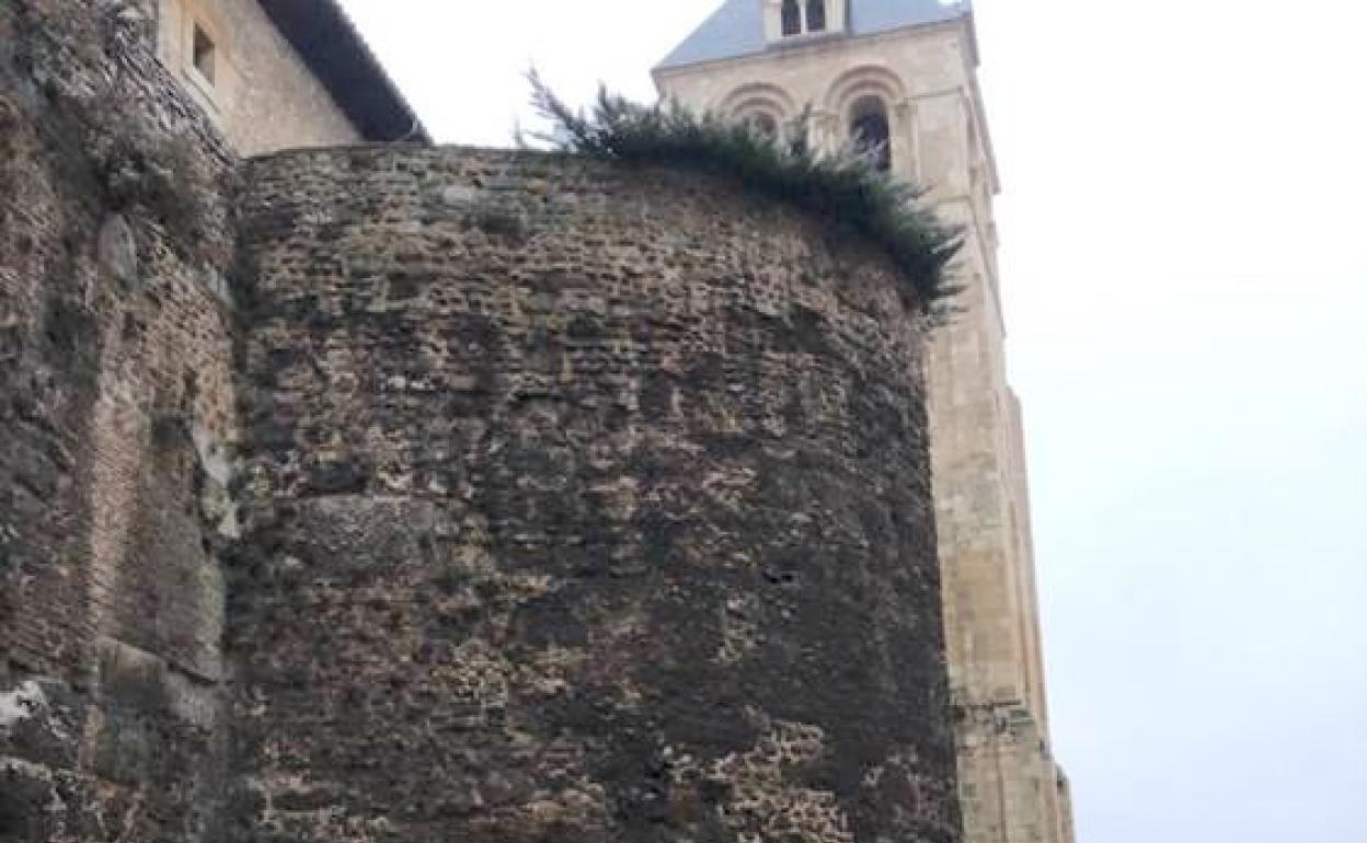 Imagen de la muralla de León en una denuncia realizada por el PP municipal. 