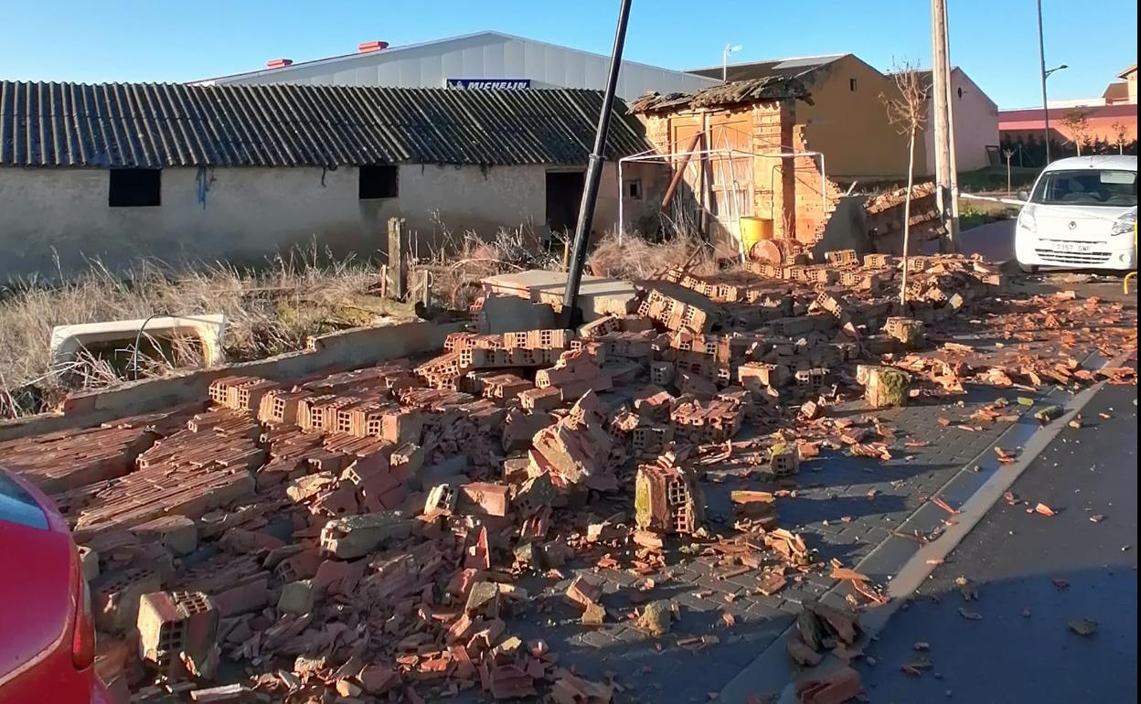 Vista de los detrozos en Sahgún. 