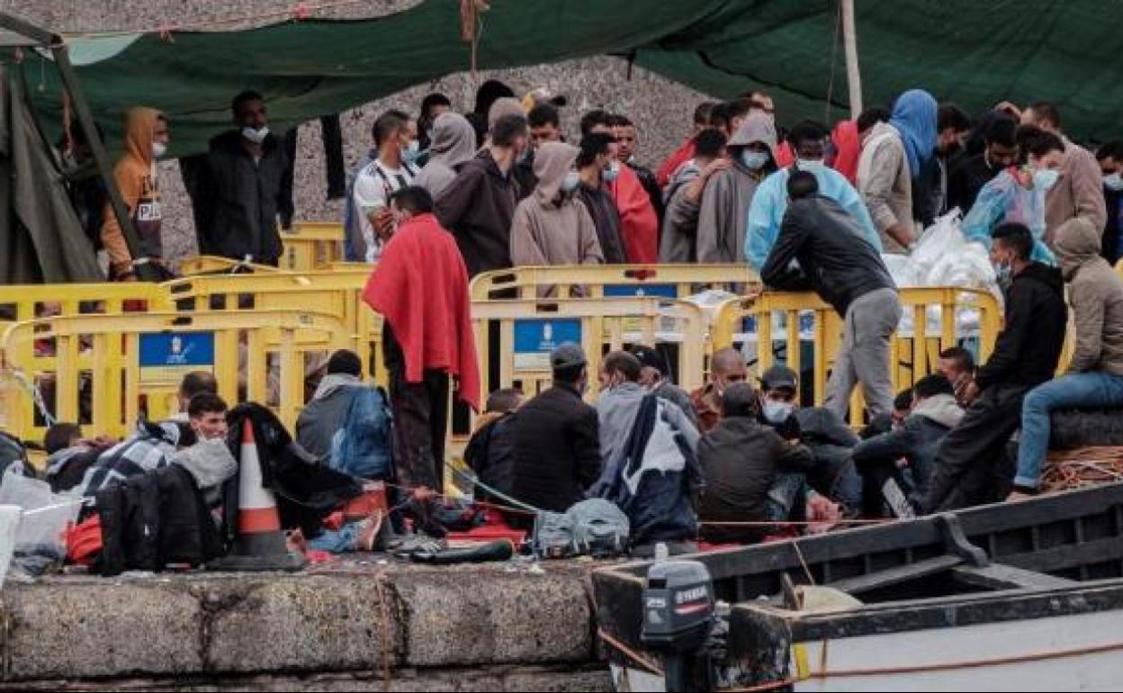 Imagen de archivo de inmigrantes en Canarias. 