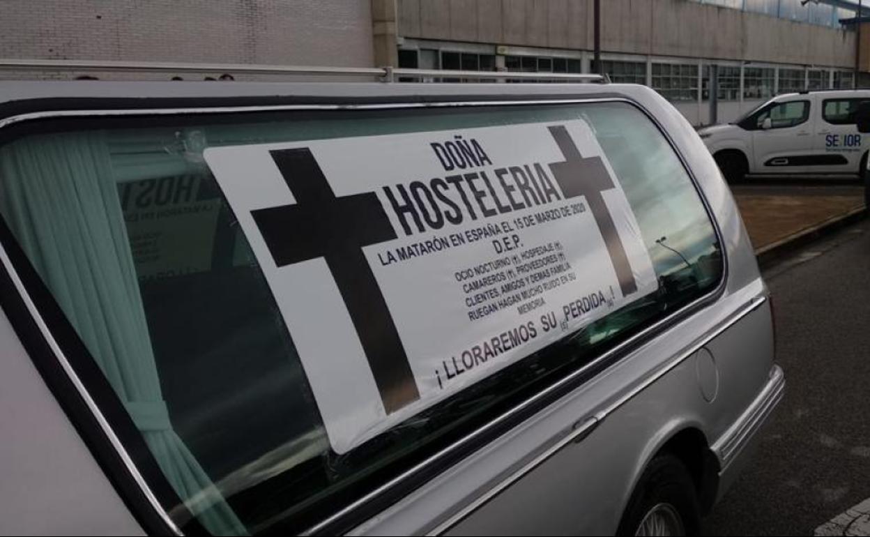 Imagen de una protesta de hosteleros en El Bierzo.