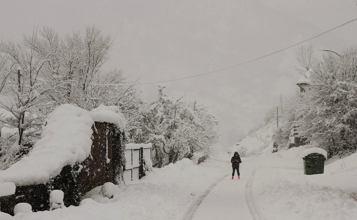 Nieve en la comarca leonesa de Los Argüellos.